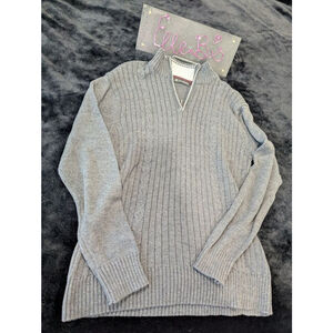 EUC Bachrach Mens Charcoal Gray Zip Front Sweater XL